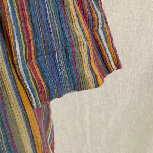 Soft Surroundings Stunning Turin Colorful Striped Beaded Kurta Boho Tunic - Picture 7 of 10